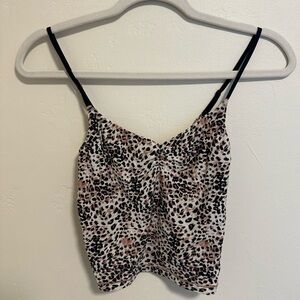Aerie Smoothez Ruched Leopard Print Tank Top, Size Small